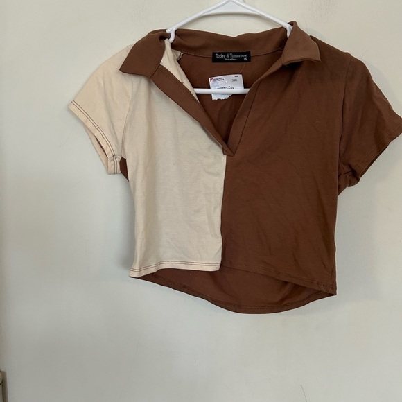 Today and tomorrow extra large new crop top color block - Picture 1 of 6